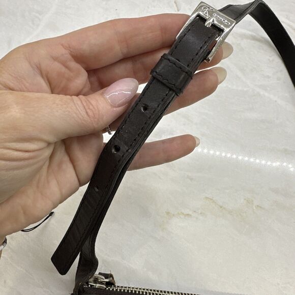 Vintage Calvin Klein Small Handbag Logo Brown Fabric Adjustable Strap - Picture 3 of 9